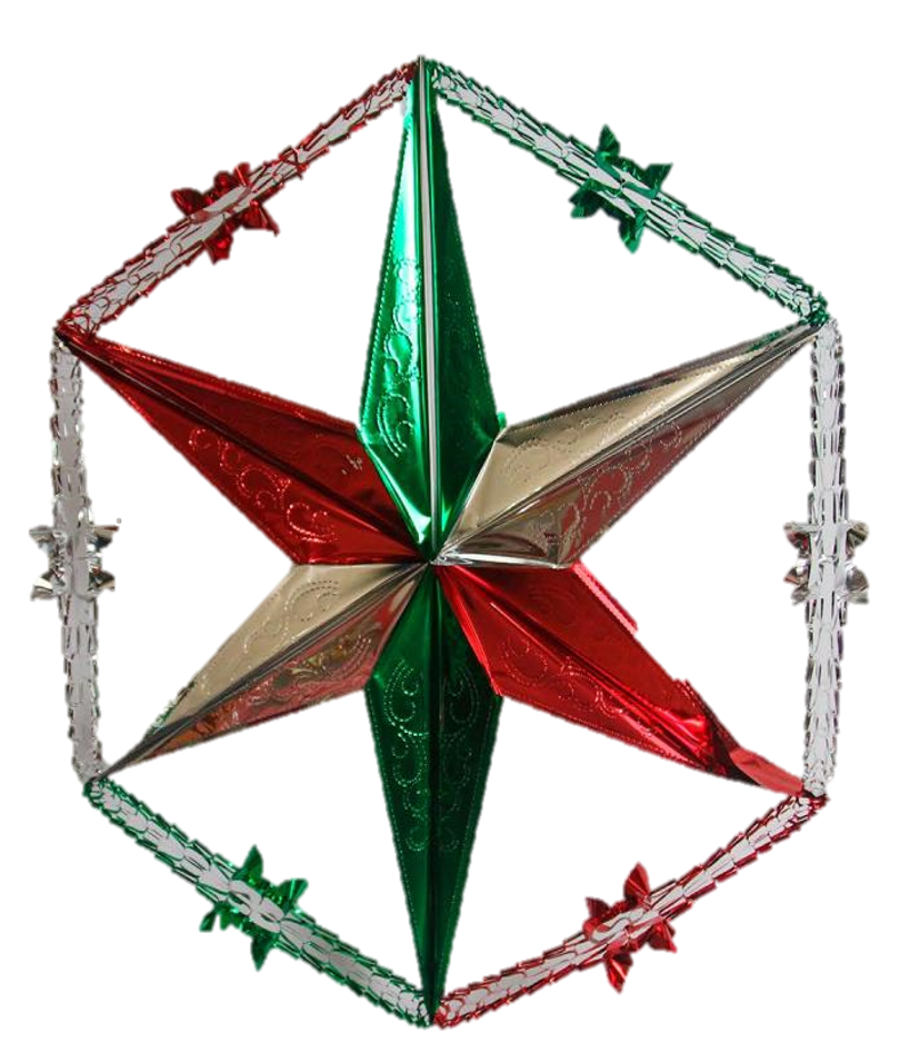 Estrella Tricolor Metalica con Cadena